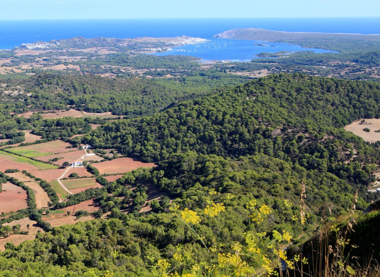 Panoramic view from the top of Monte Toro, Menorca